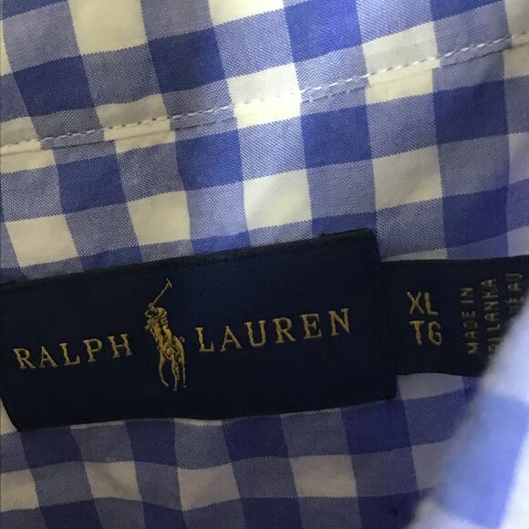 Ralph Lauren Womens Blue and White Button Down Top Size XL - Picture 2 of 4